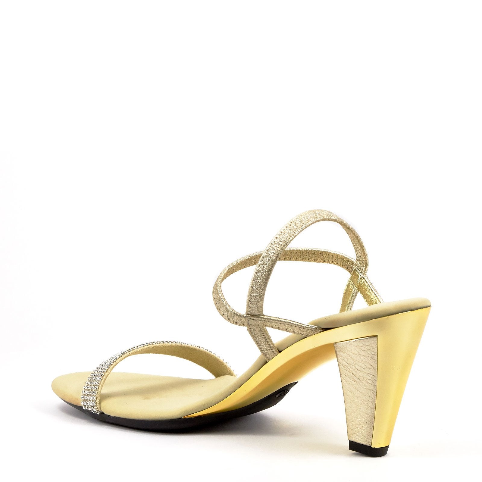 Gold Strappy Evening Heel By Onex Shoes